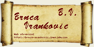 Brnča Vranković vizit kartica